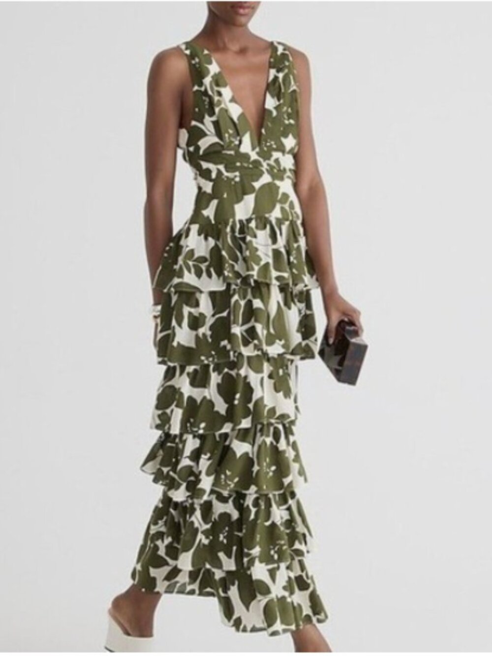 J. Crew collection plunge neck in leafy floral, size 8
